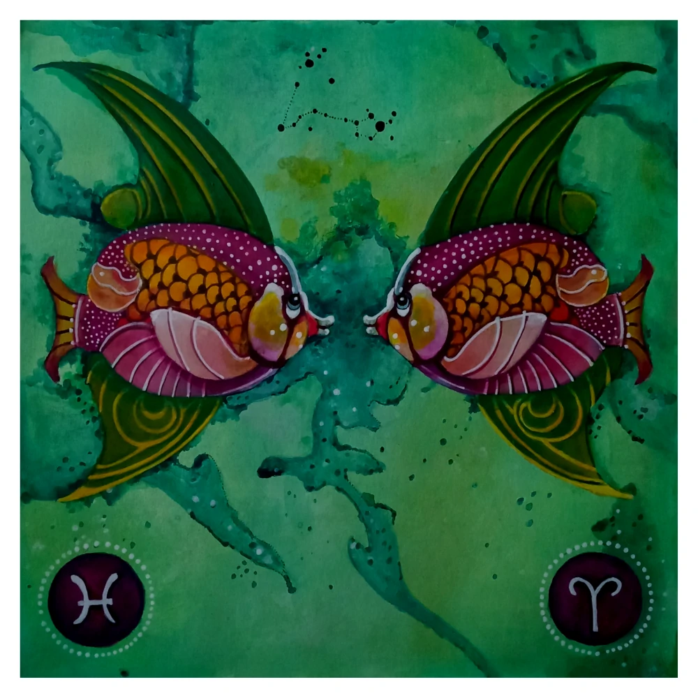 Dipinto segno zodiacale Pesci