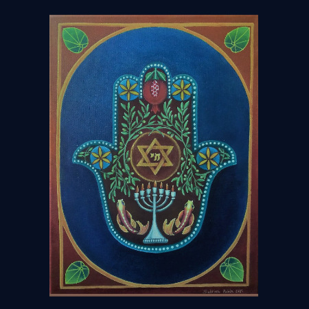 Hamsa Ebraica Dipinto