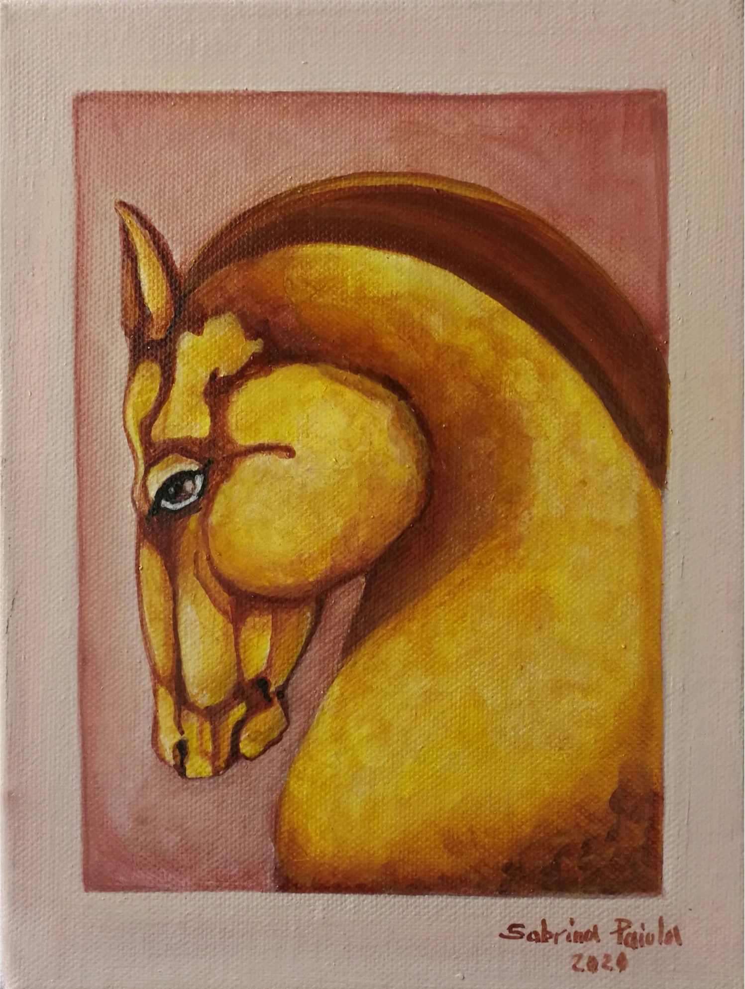 Quadro con Cavallo Giallo Sabrina Paiola