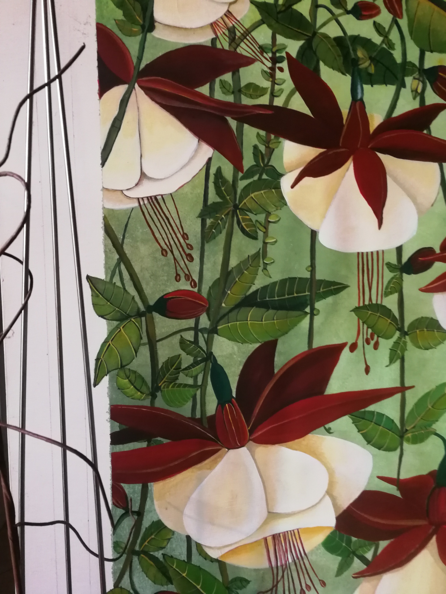 Murale con fiori interno casa