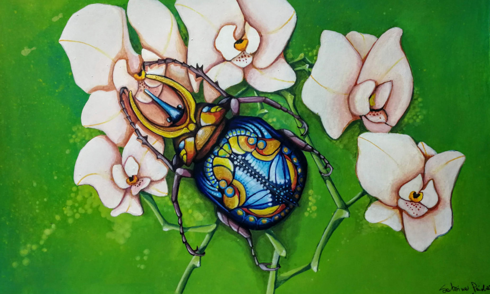 Scarabeo su tela